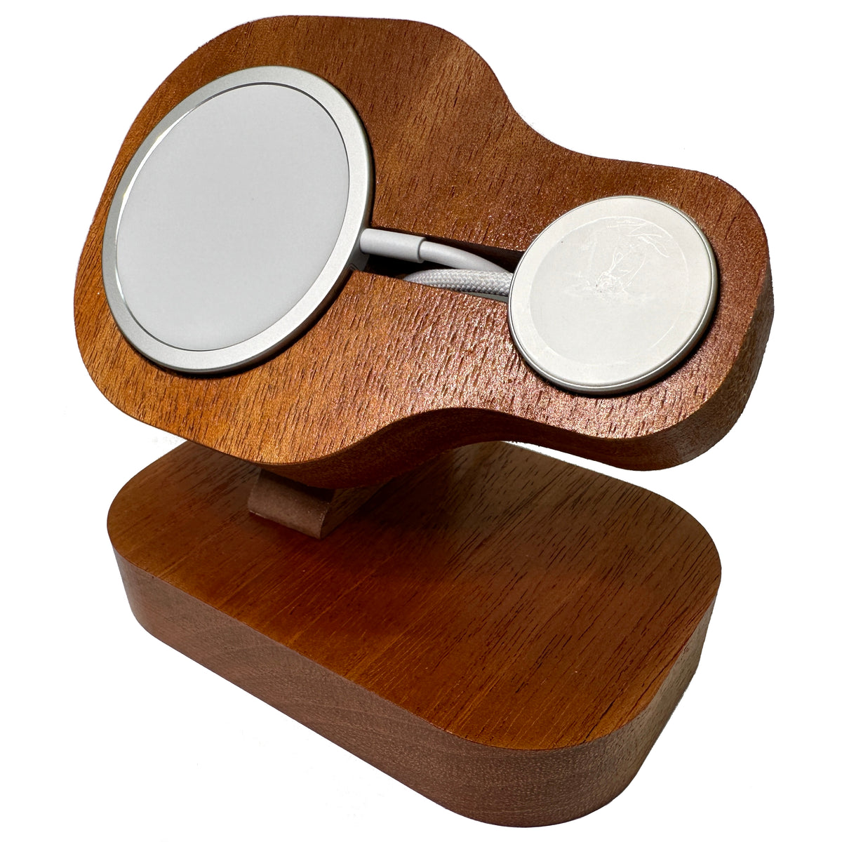 Mahogany Wooden Charger Stand Compatible with Apple MagSafe and Watch Chargers. Solid Wood. Handmade in USA. (Copy)