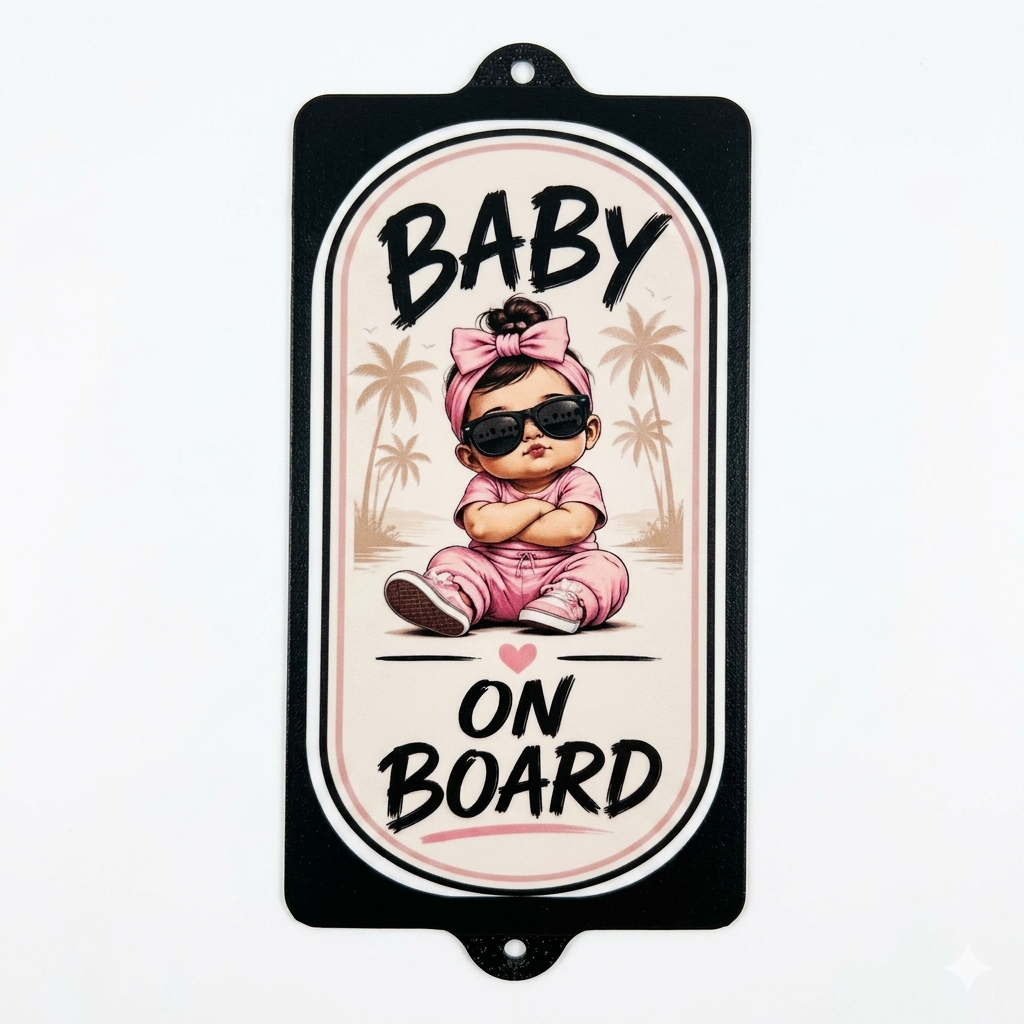 Decal Frames Insert - Girl Baby on Board Decal